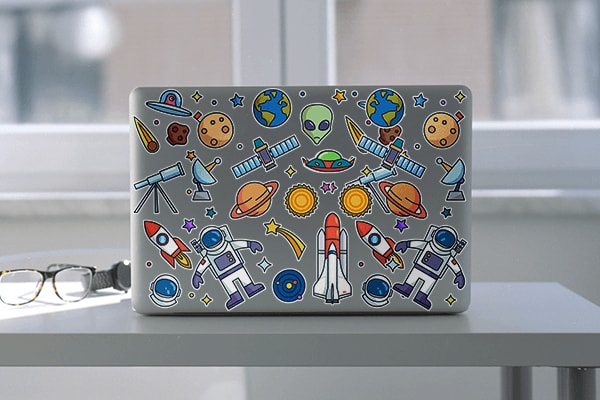Fun Space Laptop Stickers | Decals.com