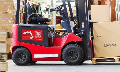 Equipment Decal on Forklift