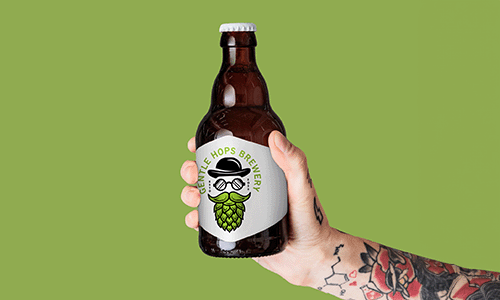 Custom green beer label